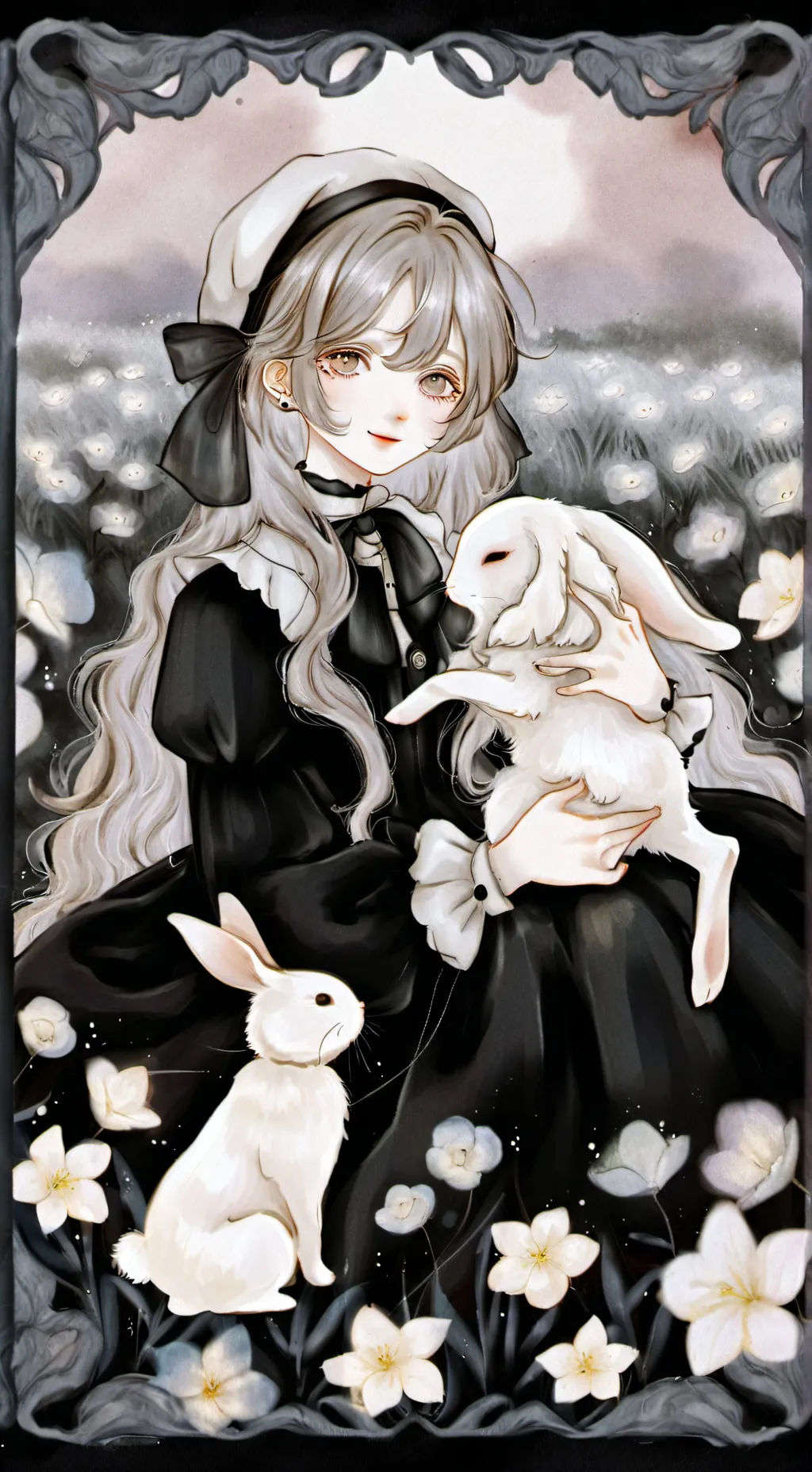 ai character: Violet background