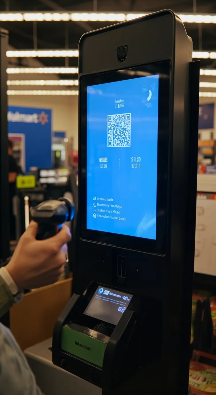 ai character: be A walmart SCO background