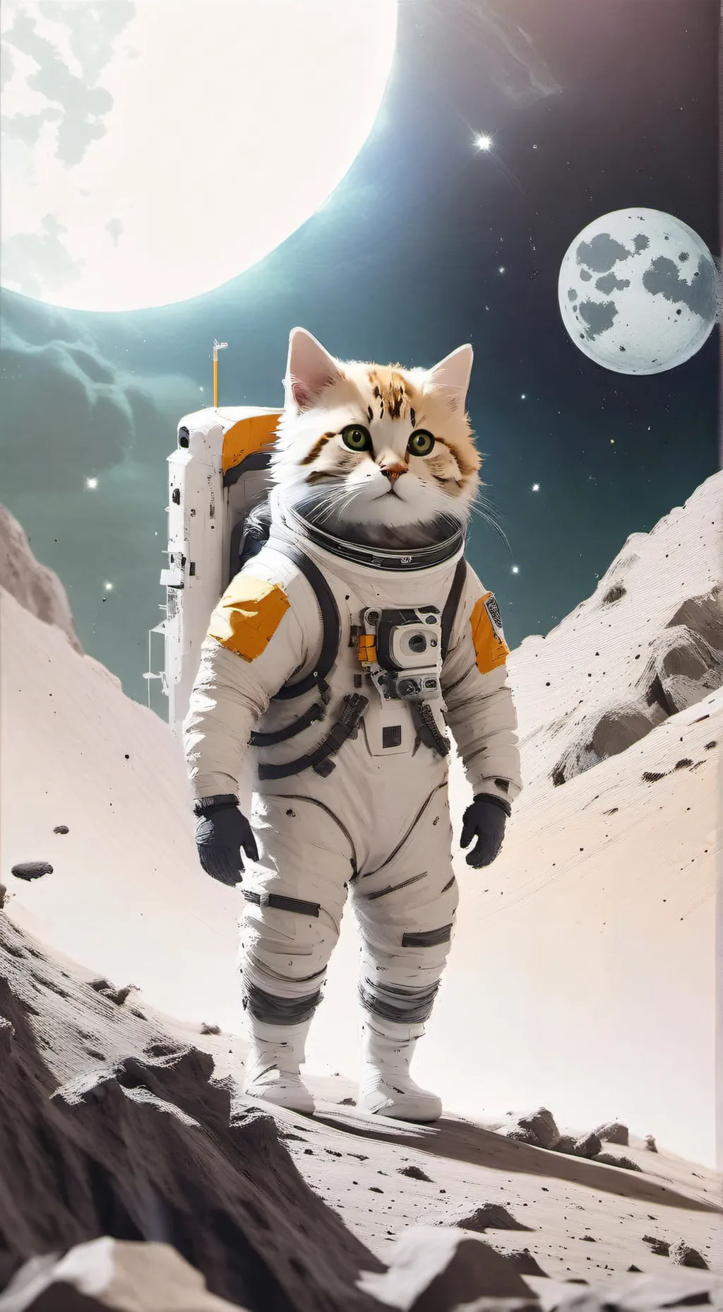 ai character: Space cat background