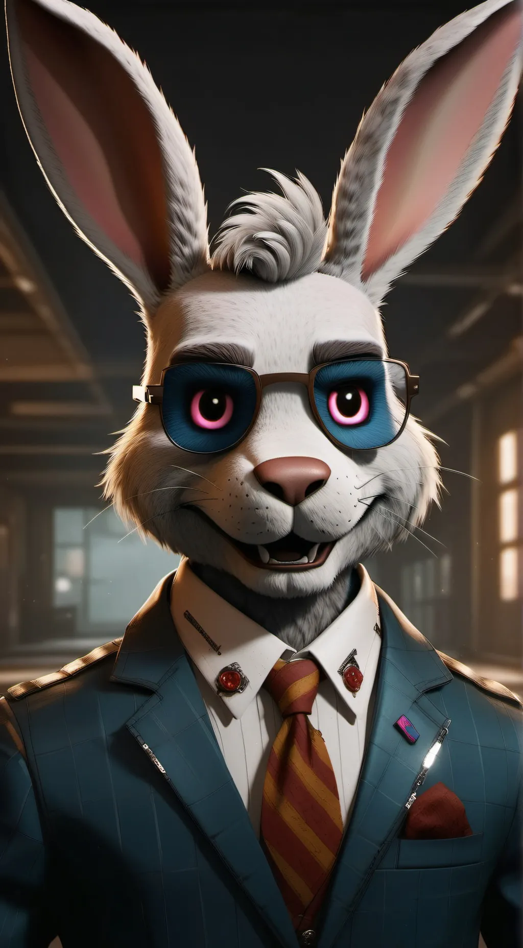 ai character: glamrock bonnie  background