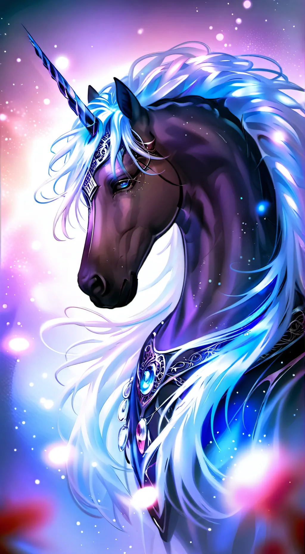 ai character: Moonlight unicorn  background