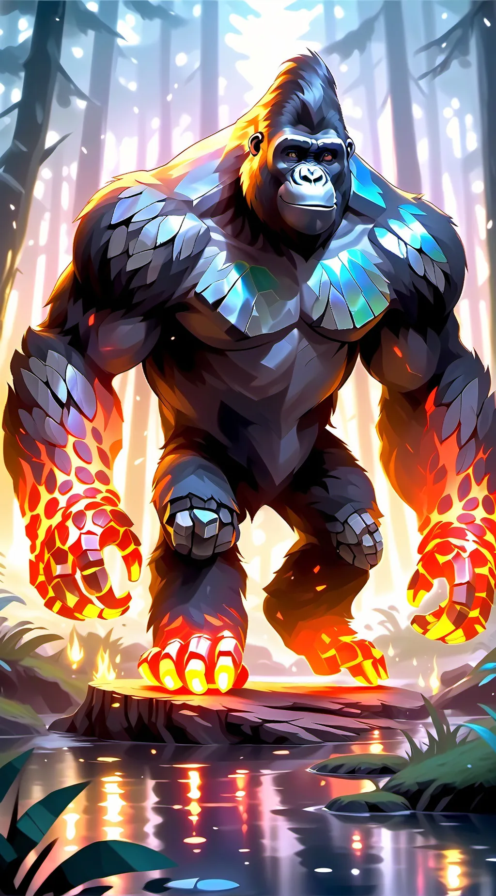 ai character: Lava monkey  background
