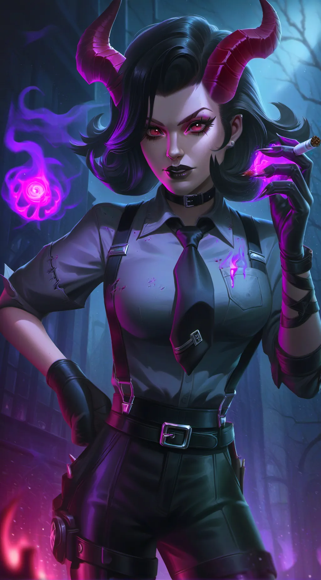 ai character: LuciferMorningstar background