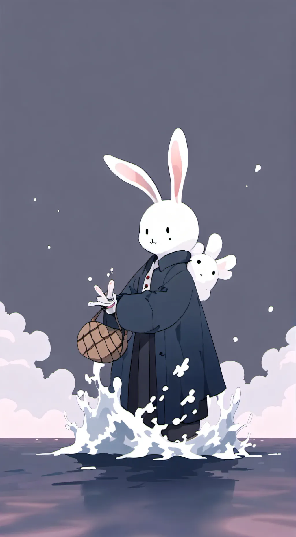 ai character: Sea bunny background