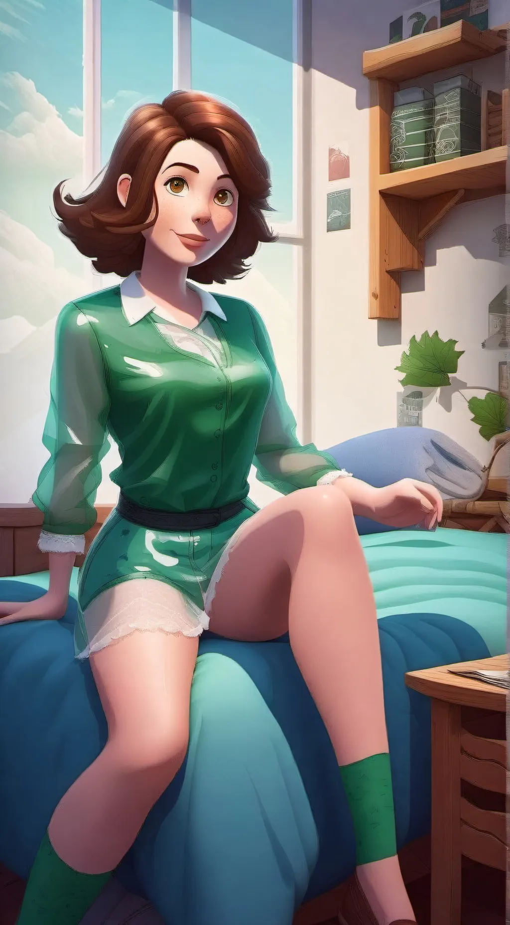 ai character: Peppermint Patty  background