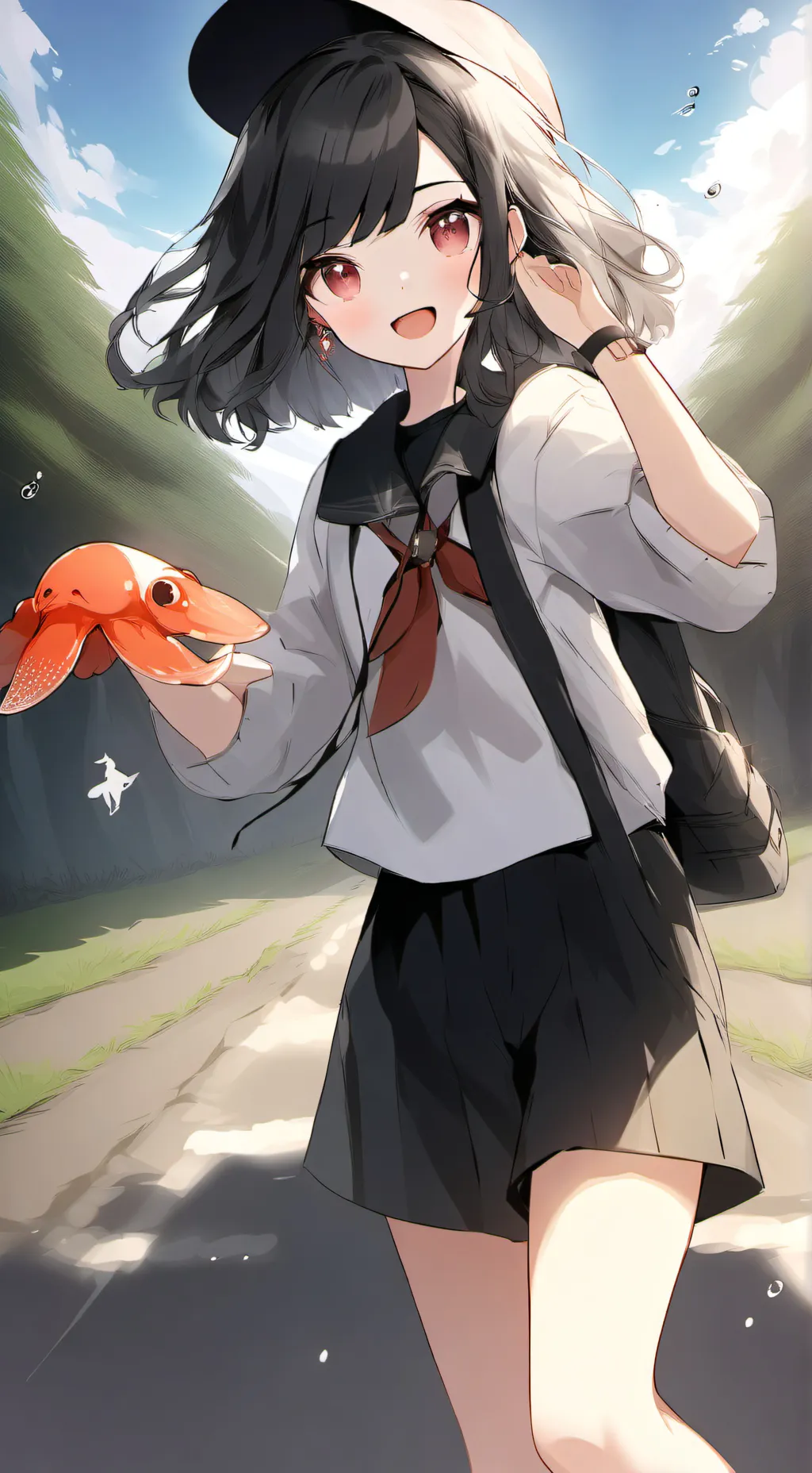 ai character: girl with octopus  background