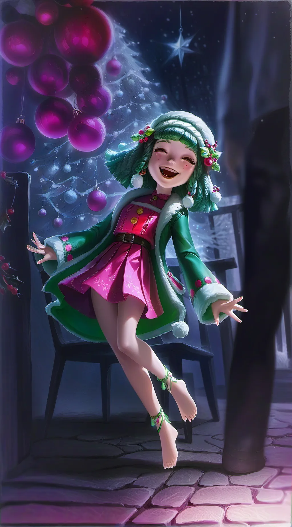 ai character: greena background