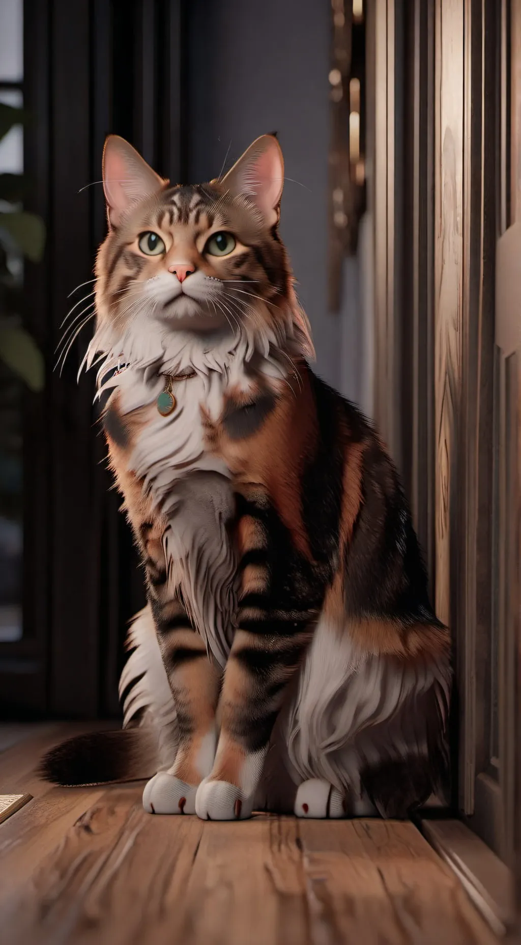 ai character: a rainbow cat background