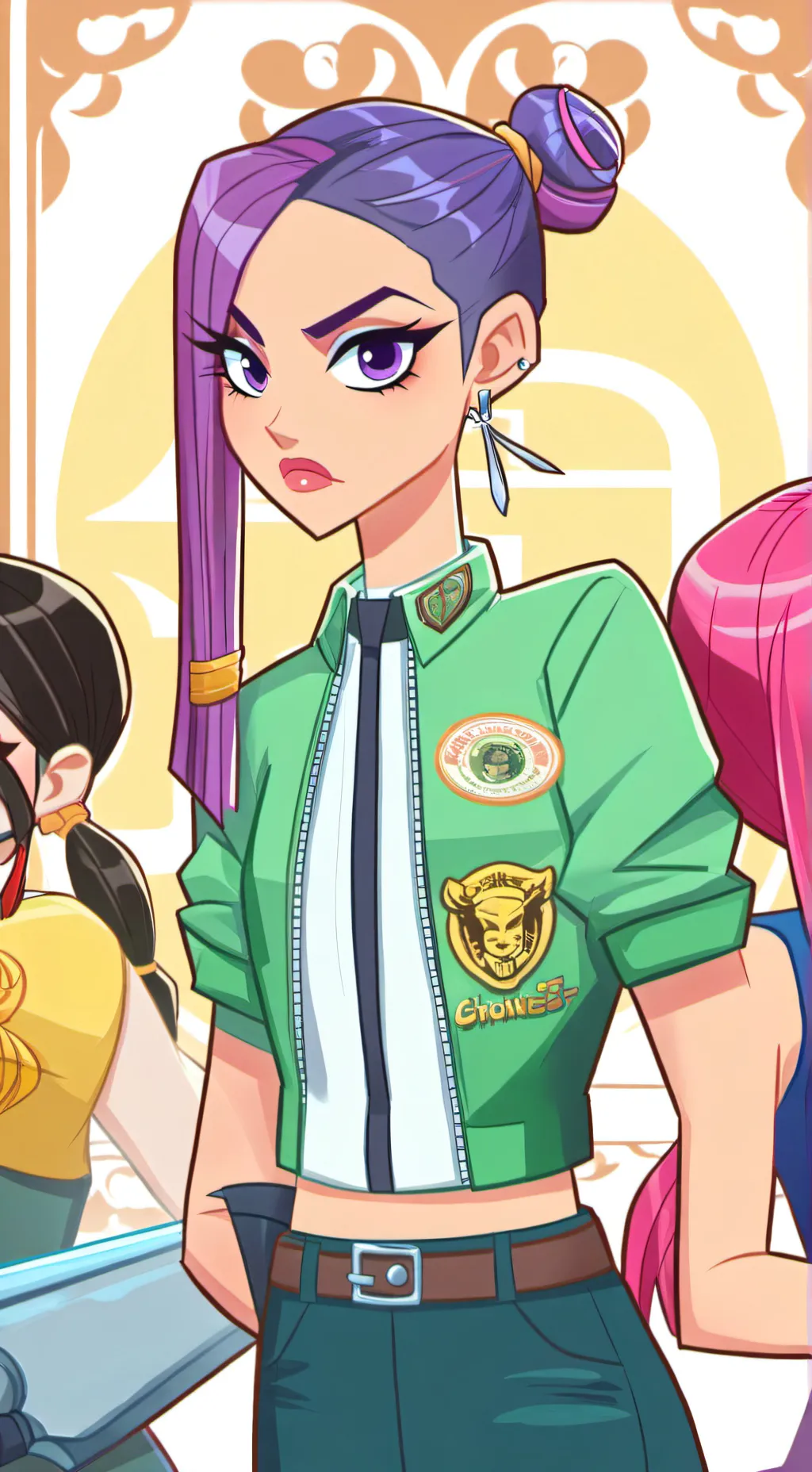 ai character: Kpop demon hunters background