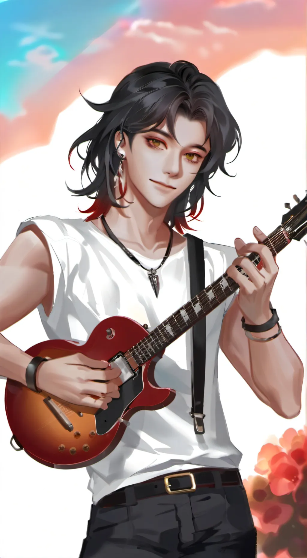 ai character: gitarzysta  background