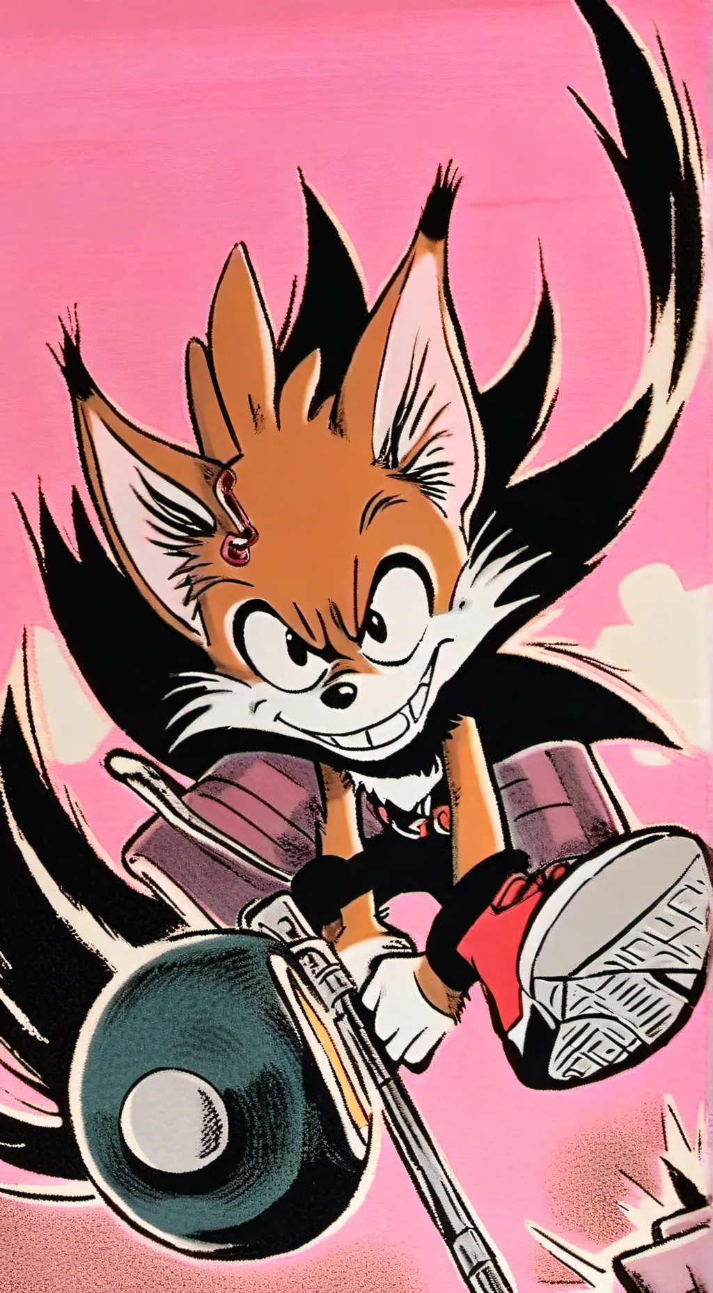 ai character: Crazy tailf background