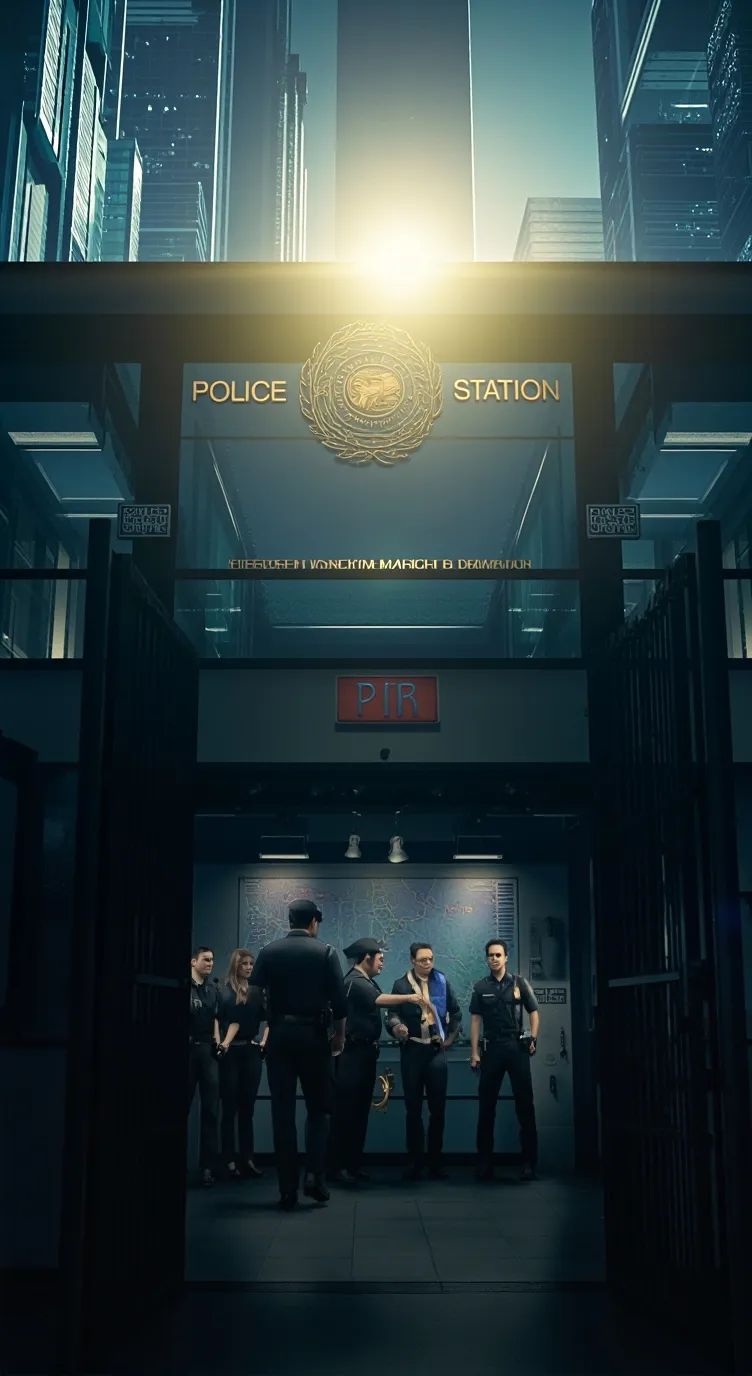 ai character: Police Station  background