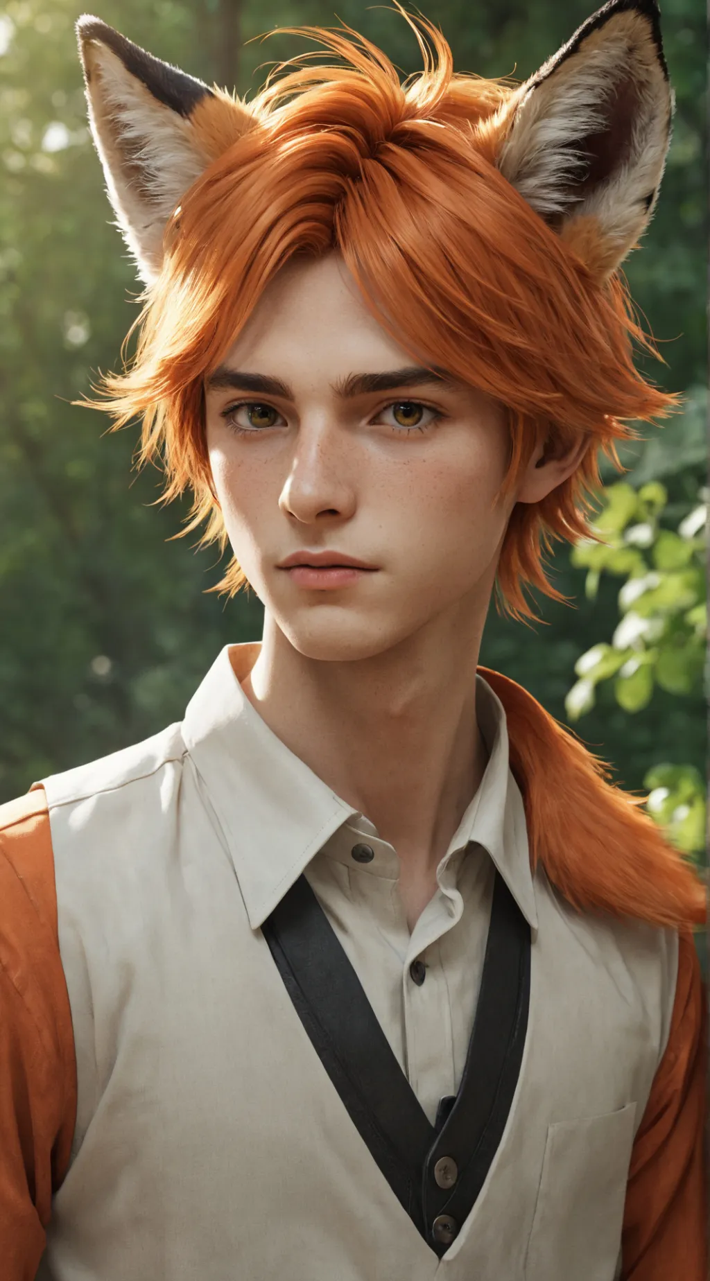 ai character: flame background