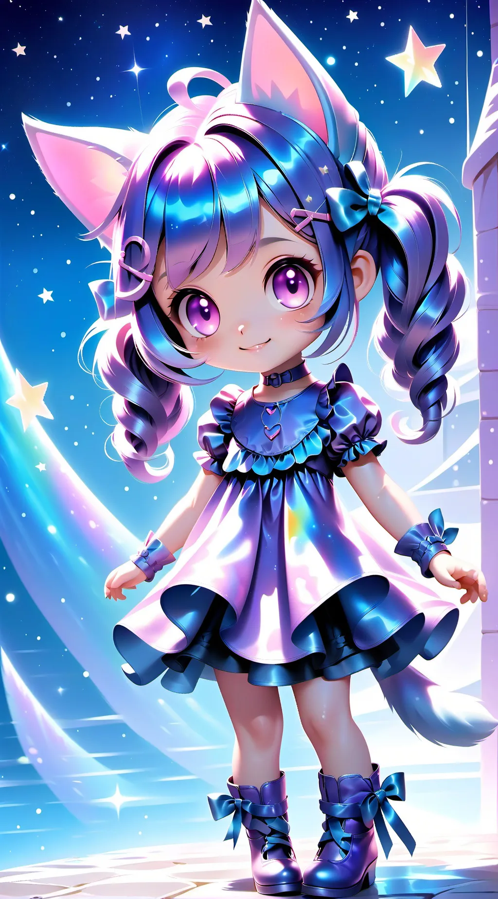 ai character: bella kitten girl background