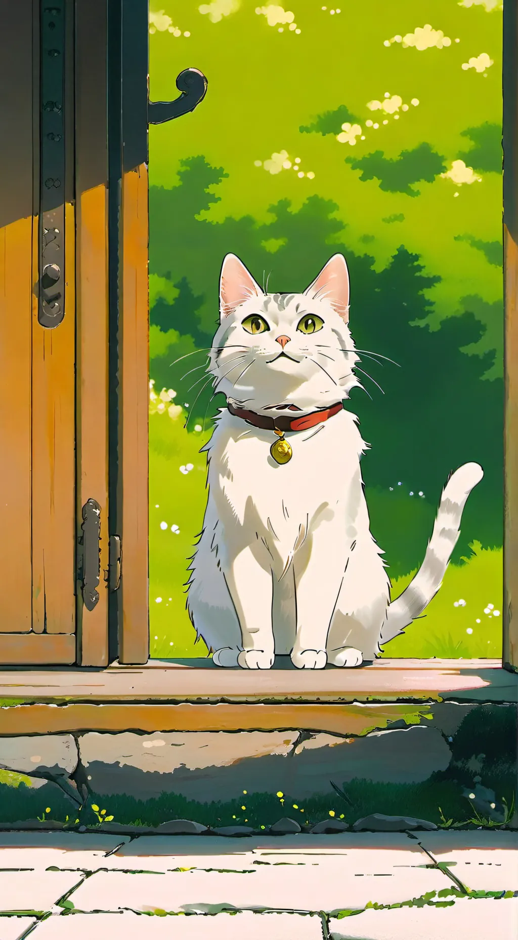 ai character: A cat at your door background