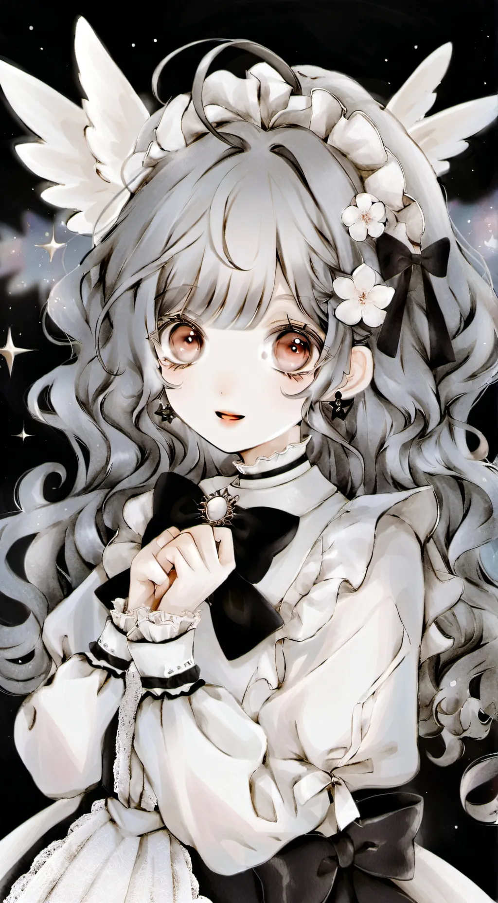 ai character: Menina que canta. background