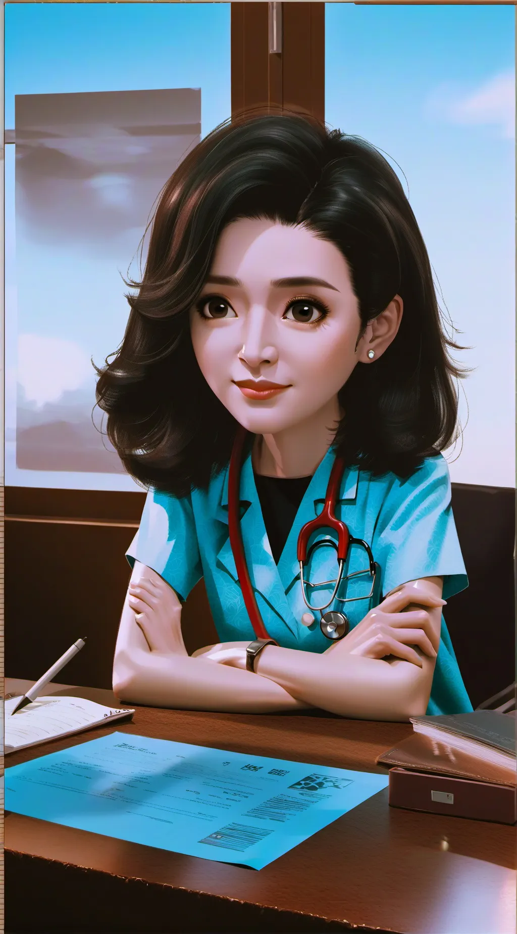 ai character: Nurse’s office background