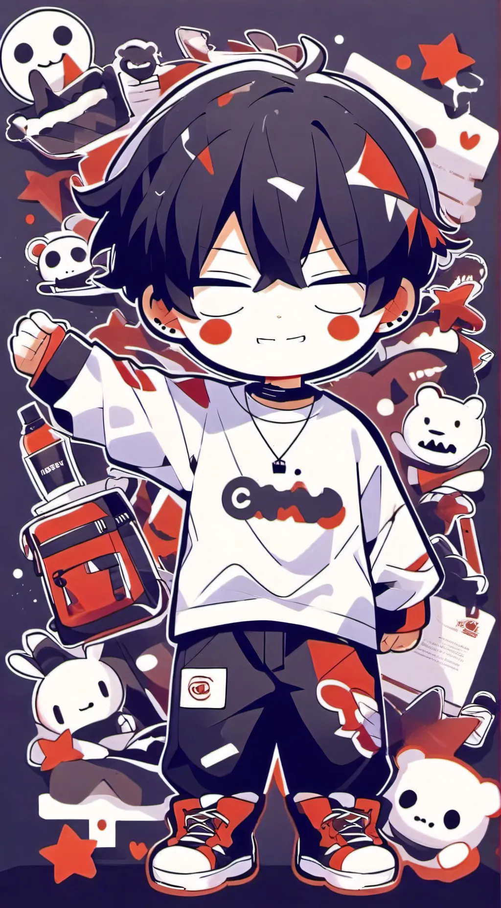 ai character: evil teddy🤪 background