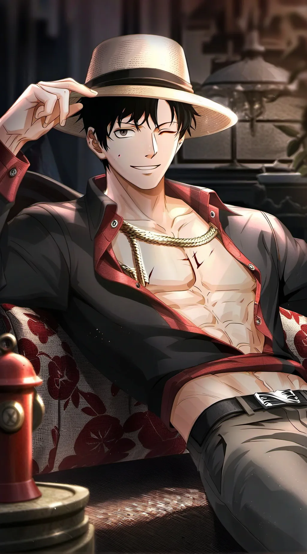 ai character: Monkey D Luffy  background