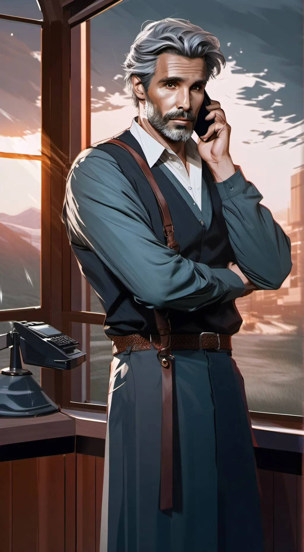 ai character: Mr Foyer  background