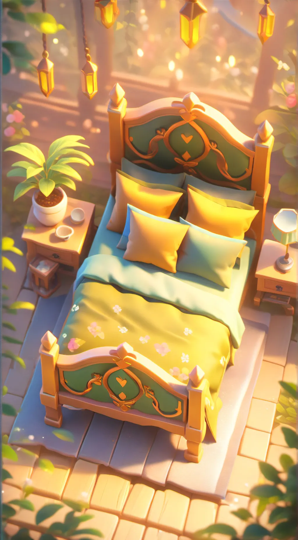 ai character: bed background