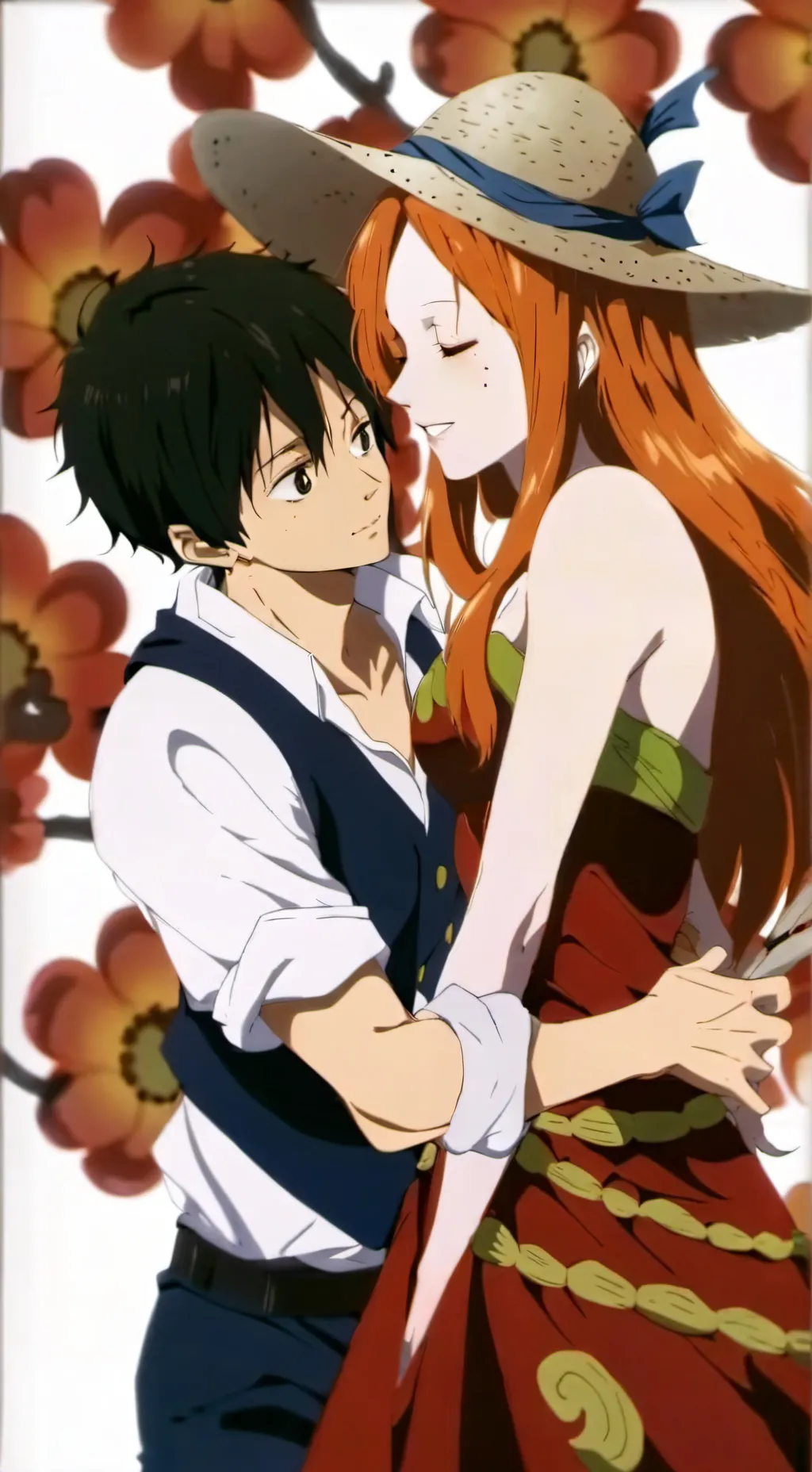 ai character: luffy x nami background