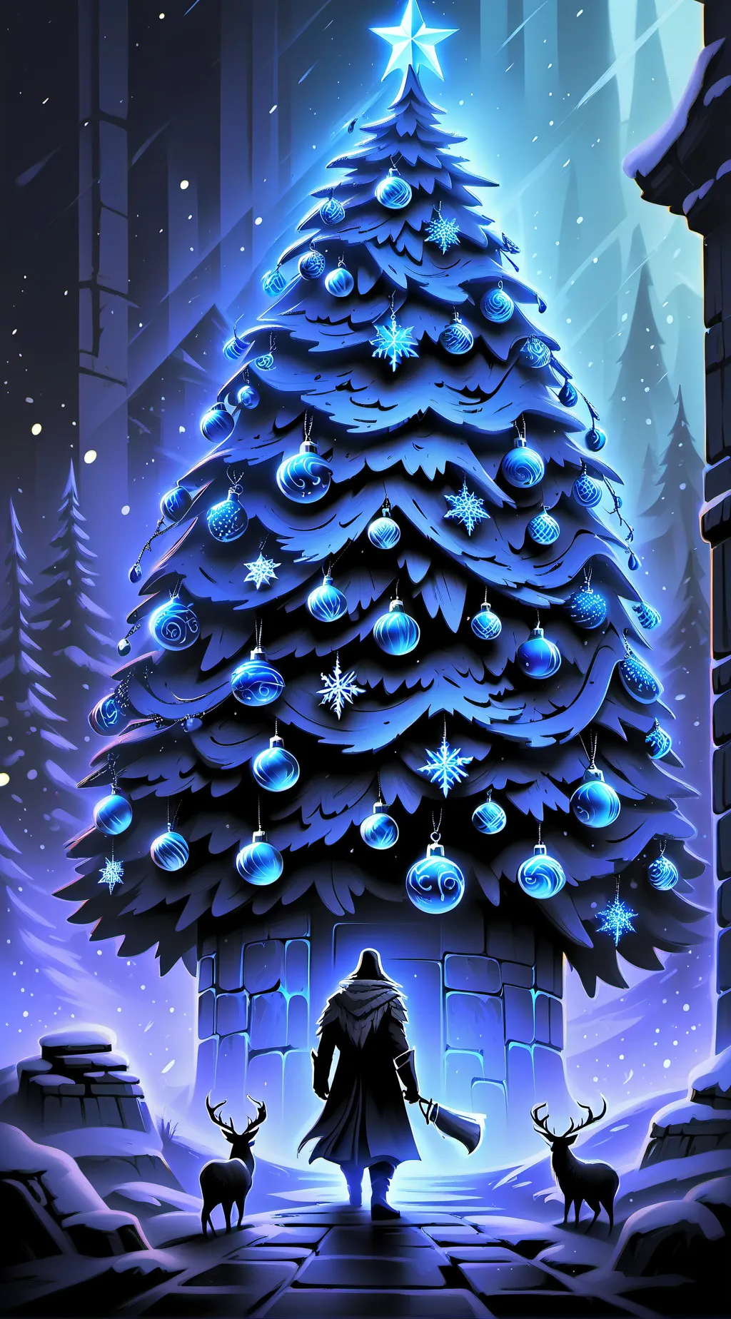 ai character: mha chrismas  background