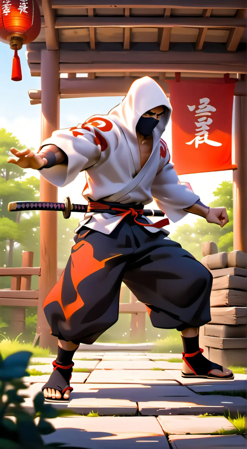 ai character: Ninja life background