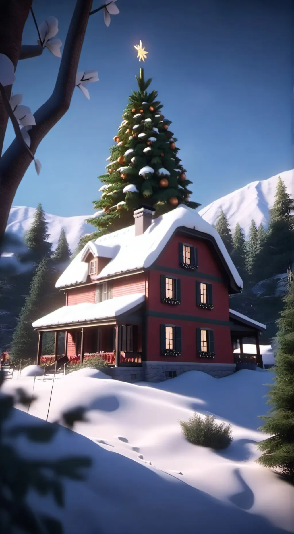 ai character: Christmas at BSD background