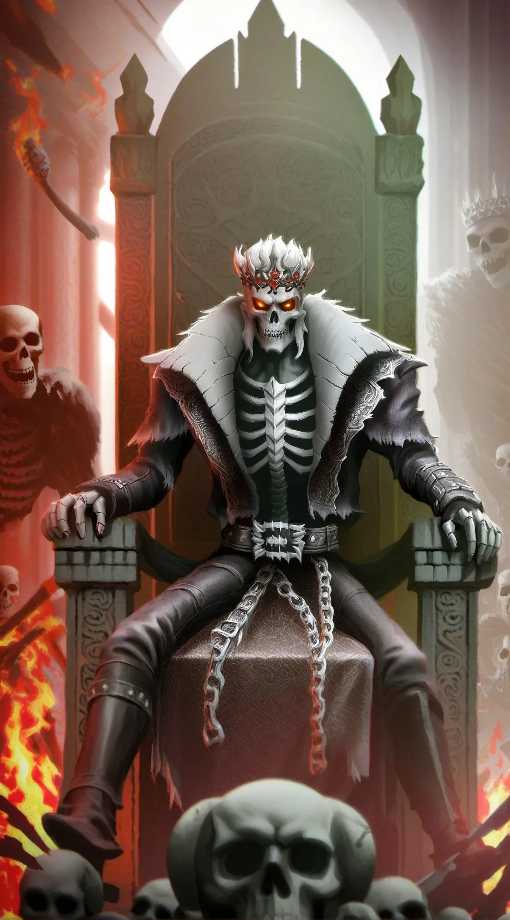 ai character: Hellborne KING. background