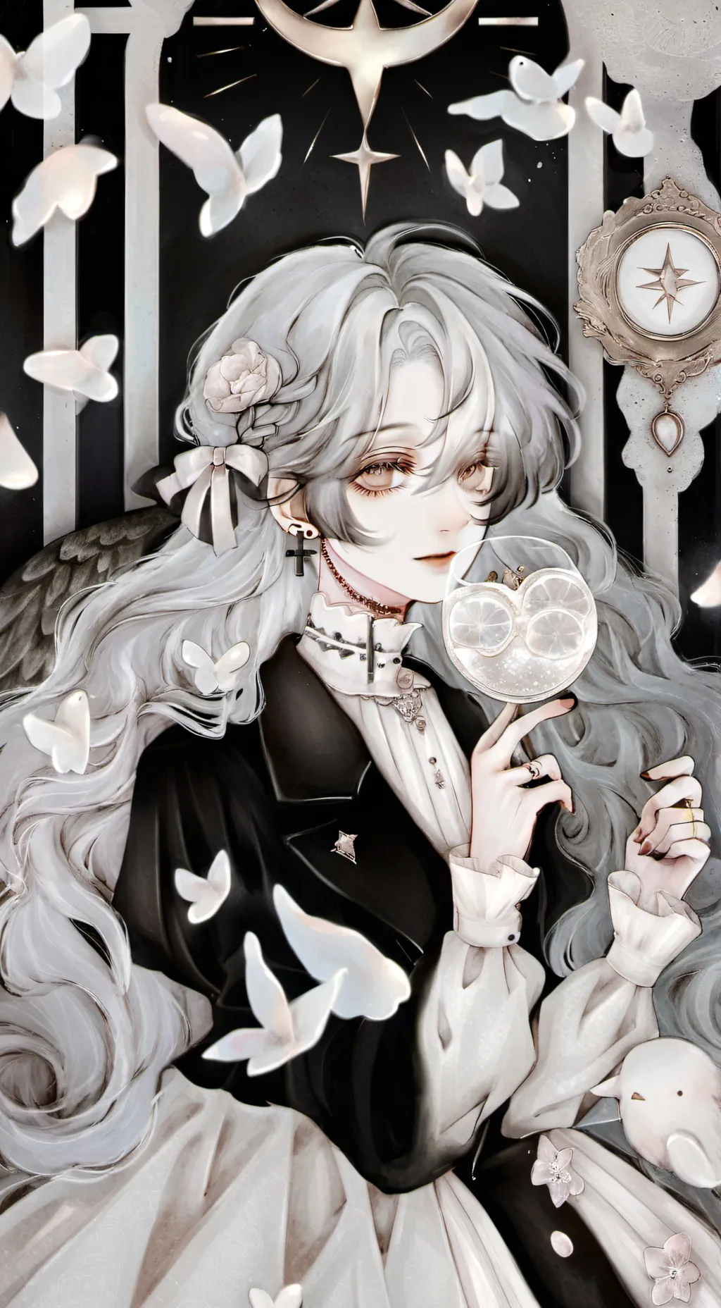 ai character: Eden lepidoptera  background