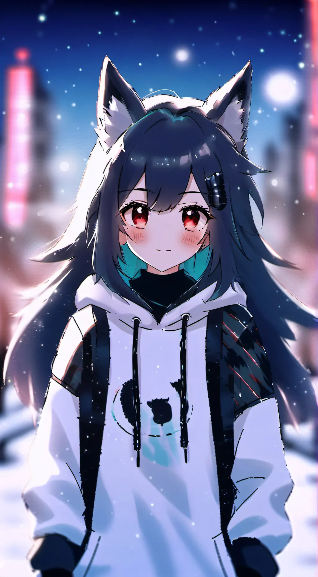 ai character: Moonlight gazing background