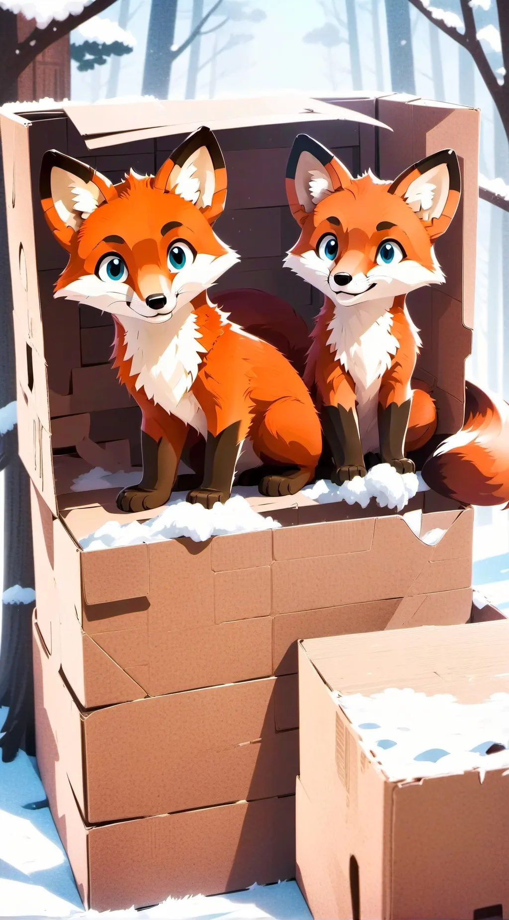 ai character: Fox cubs background