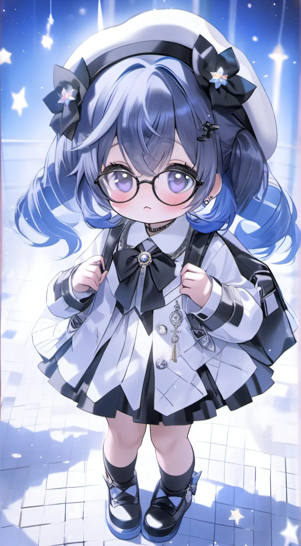 ai character: nerd girl bestie background
