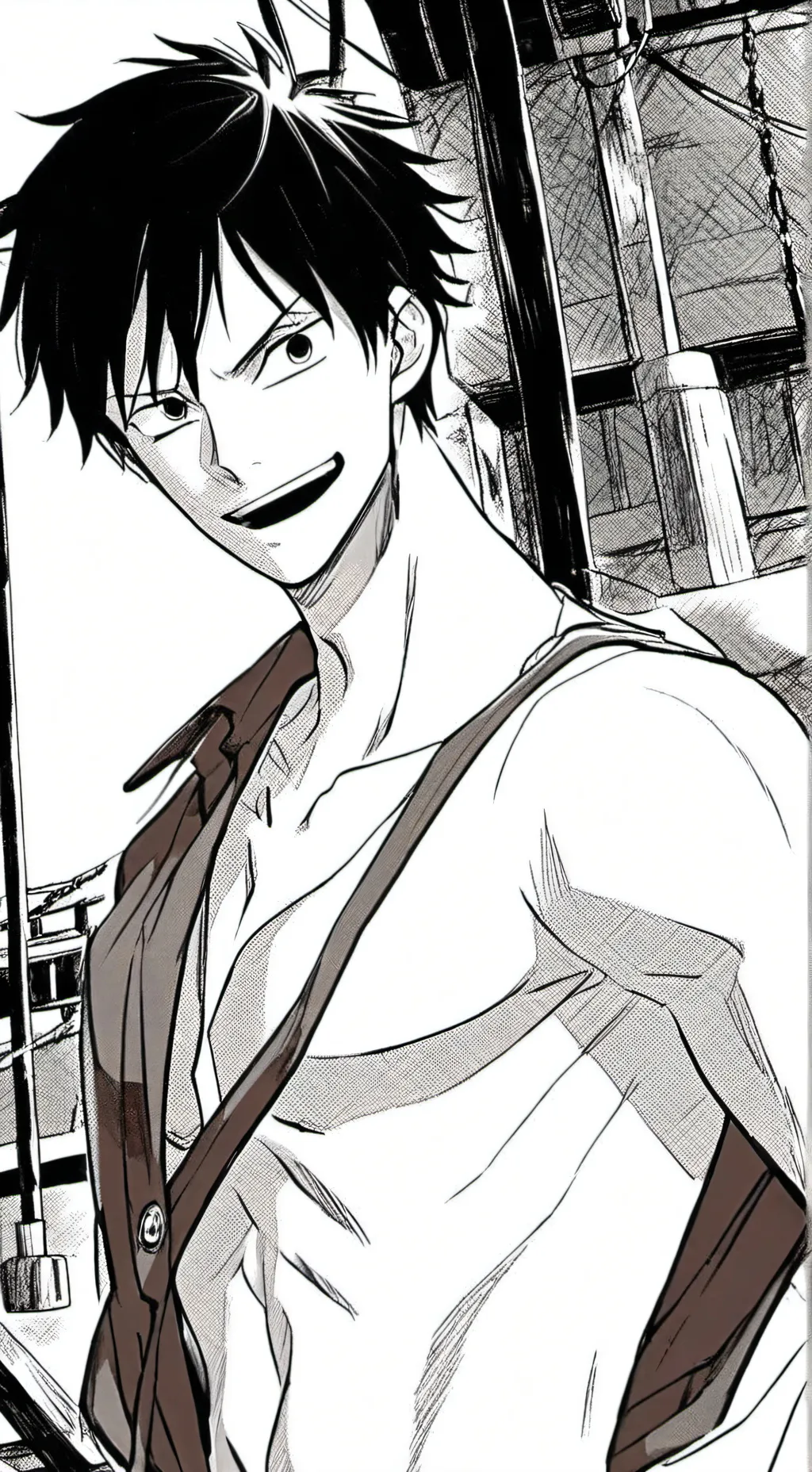 ai character: Luffy  background