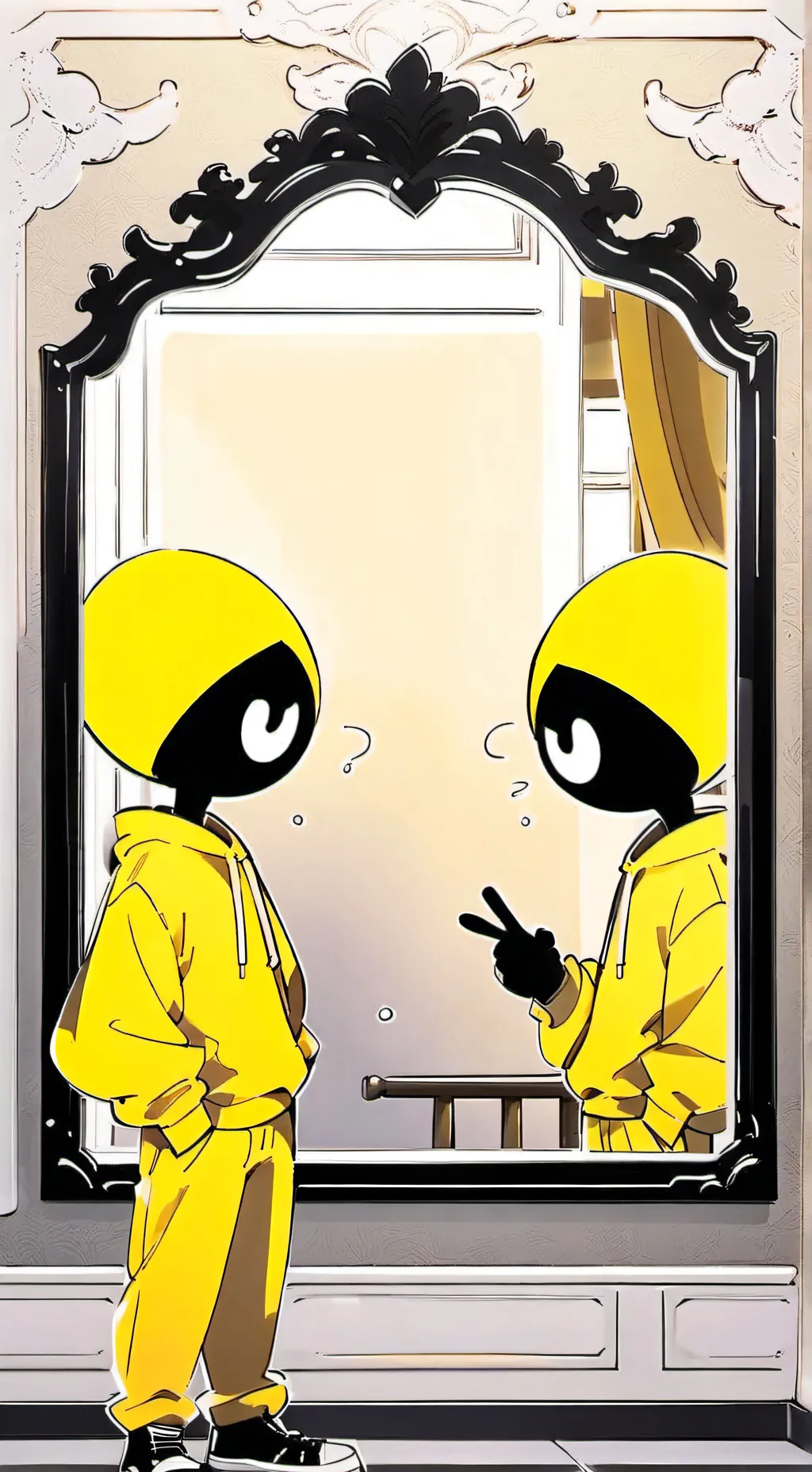 ai character: mirror background