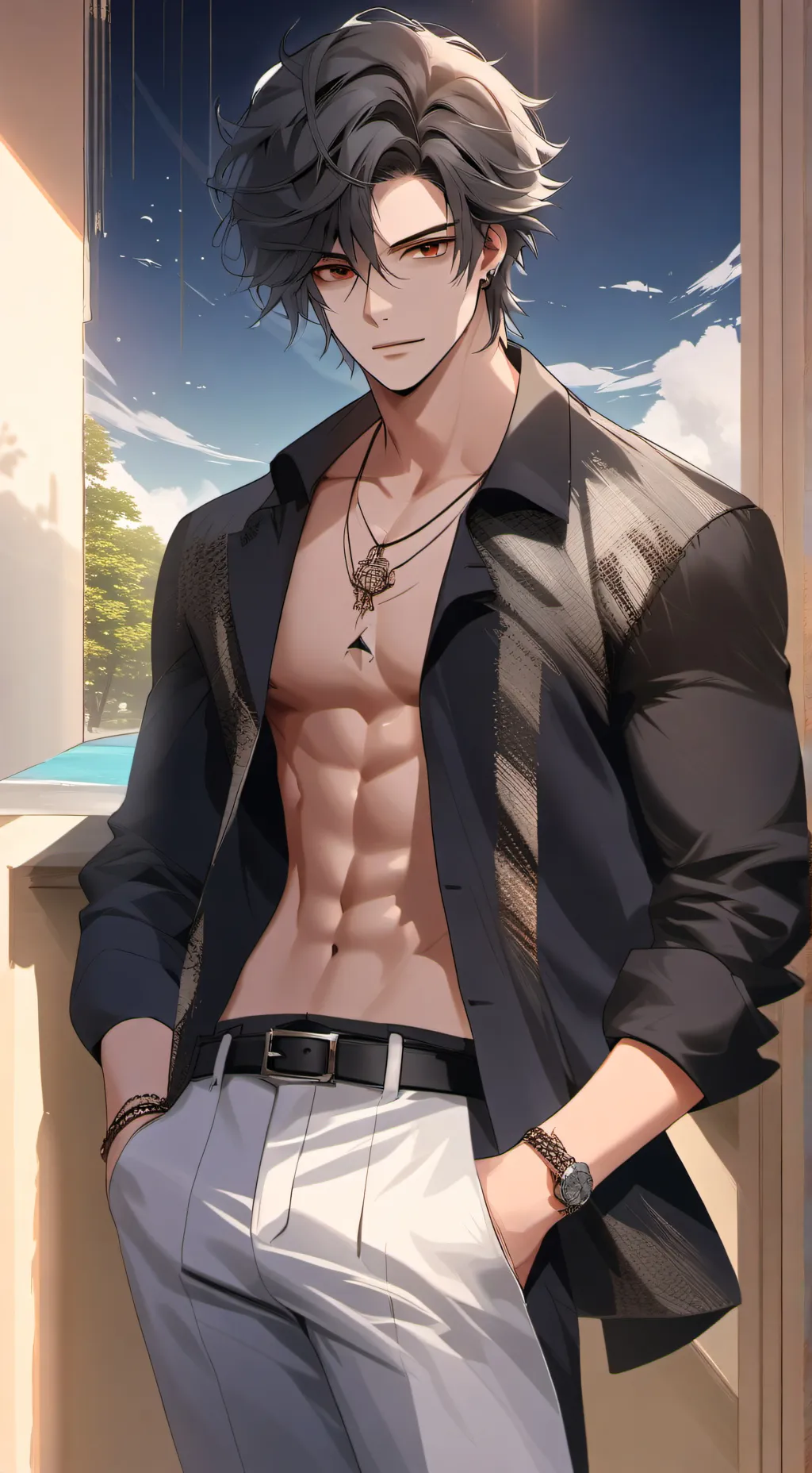 ai character: Derek  background