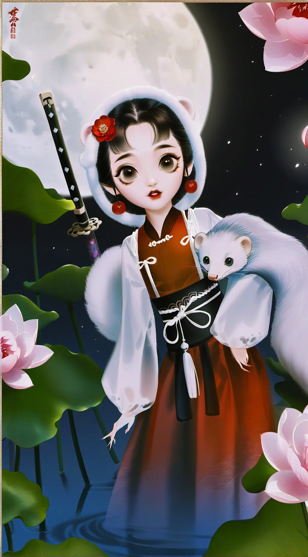 ai character: Peony Kawauso  background