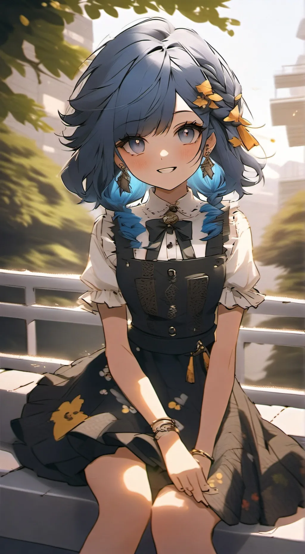 ai character: a little girl.  background