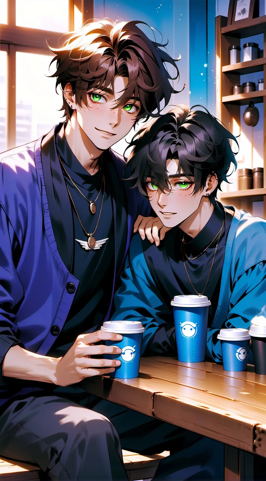 ai character: mateo y Gabriel  background