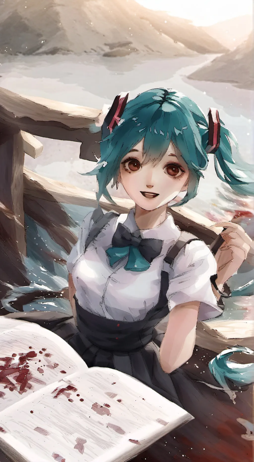 ai character: school miku background
