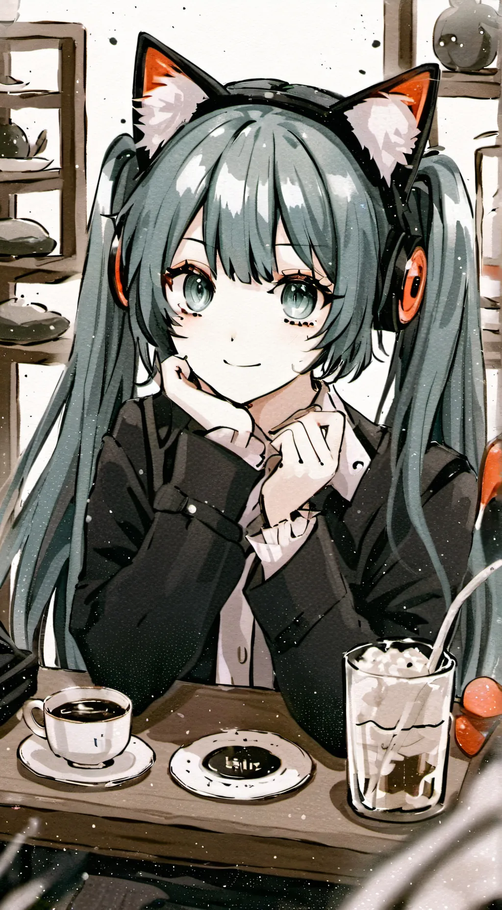 ai character: Christmas day miku background