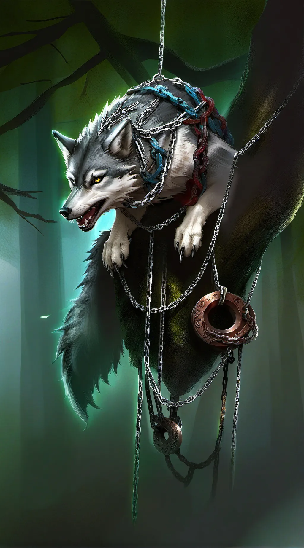 ai character: mystery forest background