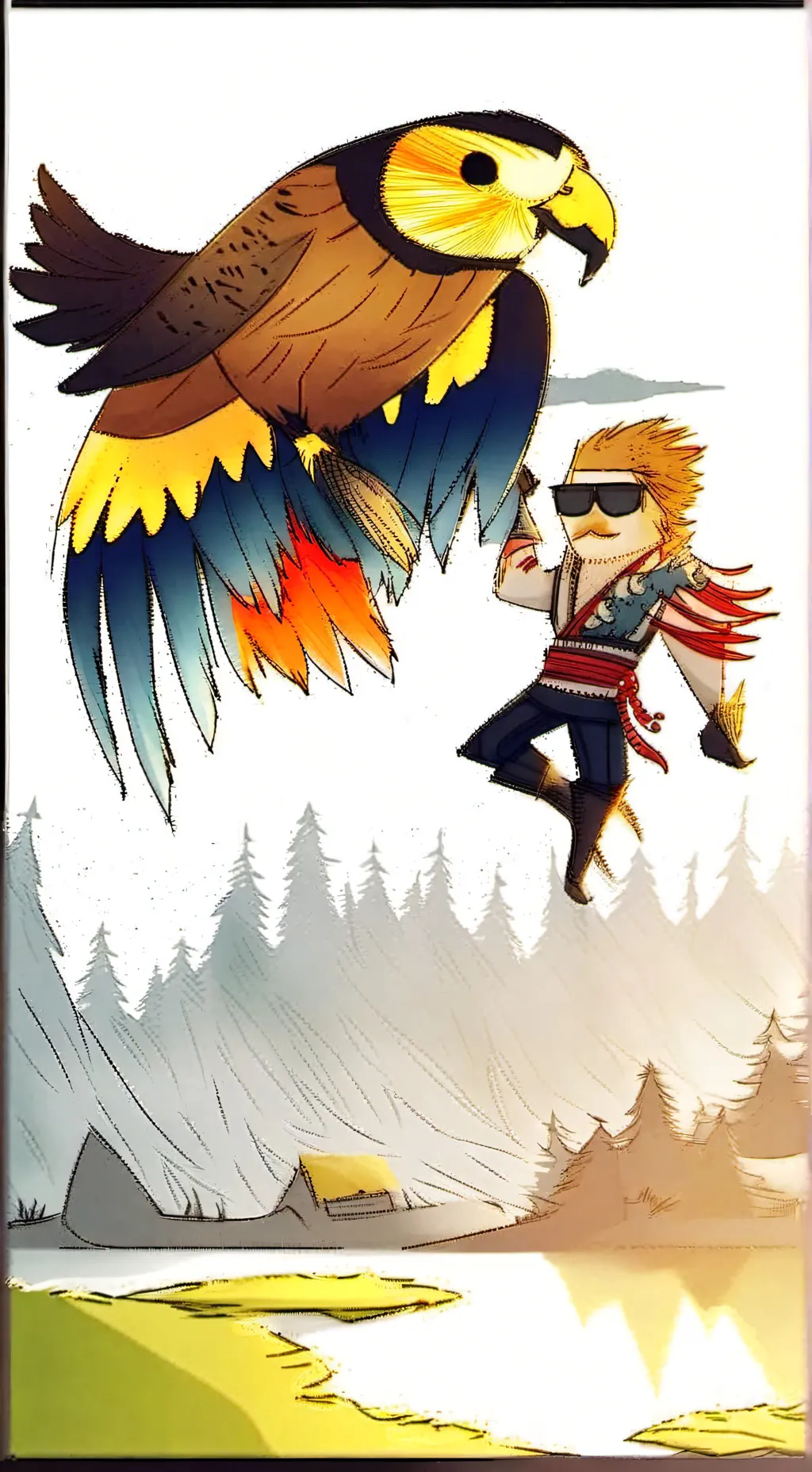 ai character: ✨💮папугай 💮 background