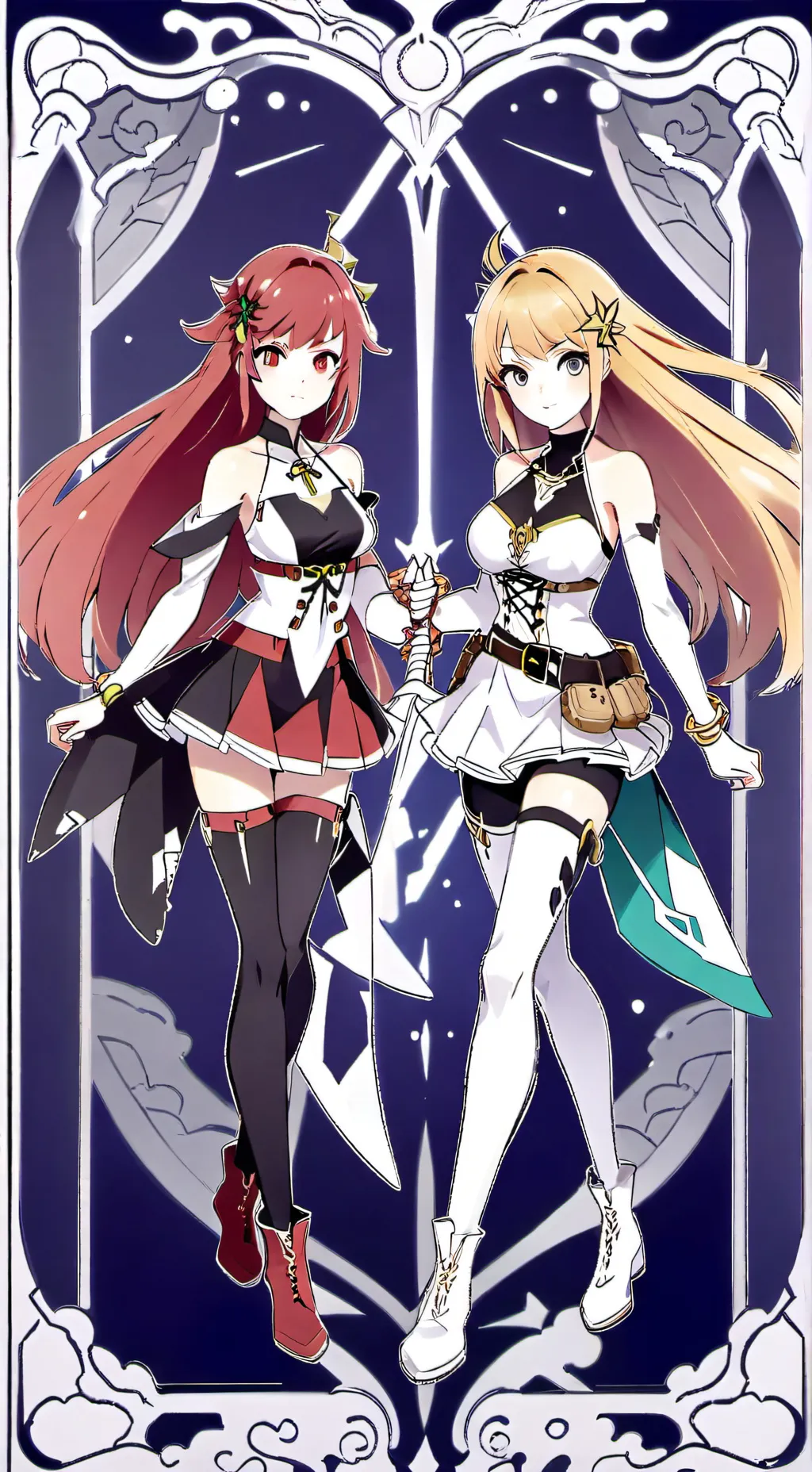 ai character: Pyra and Mythra!:3 background