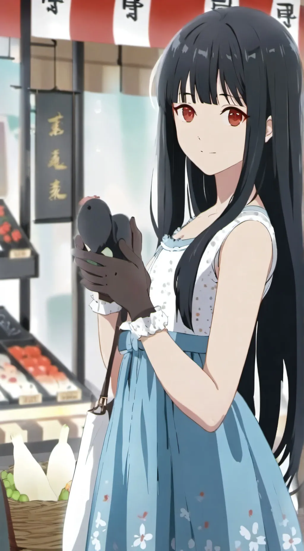 ai character: MHA market day background