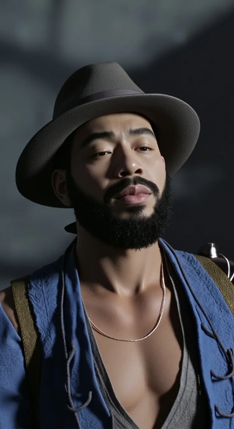 ai character: ￼Ben bag  background