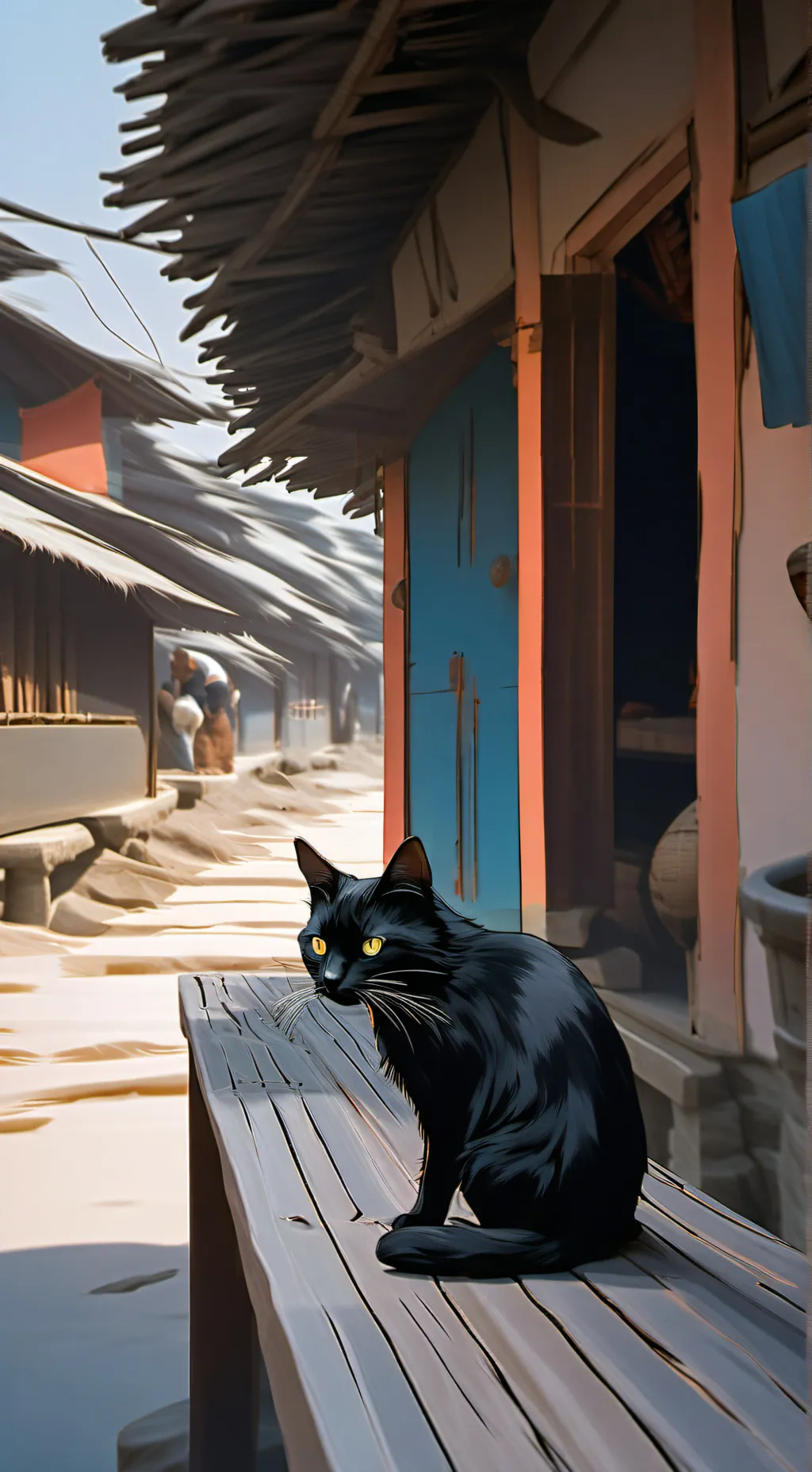 ai character: Ds old village background