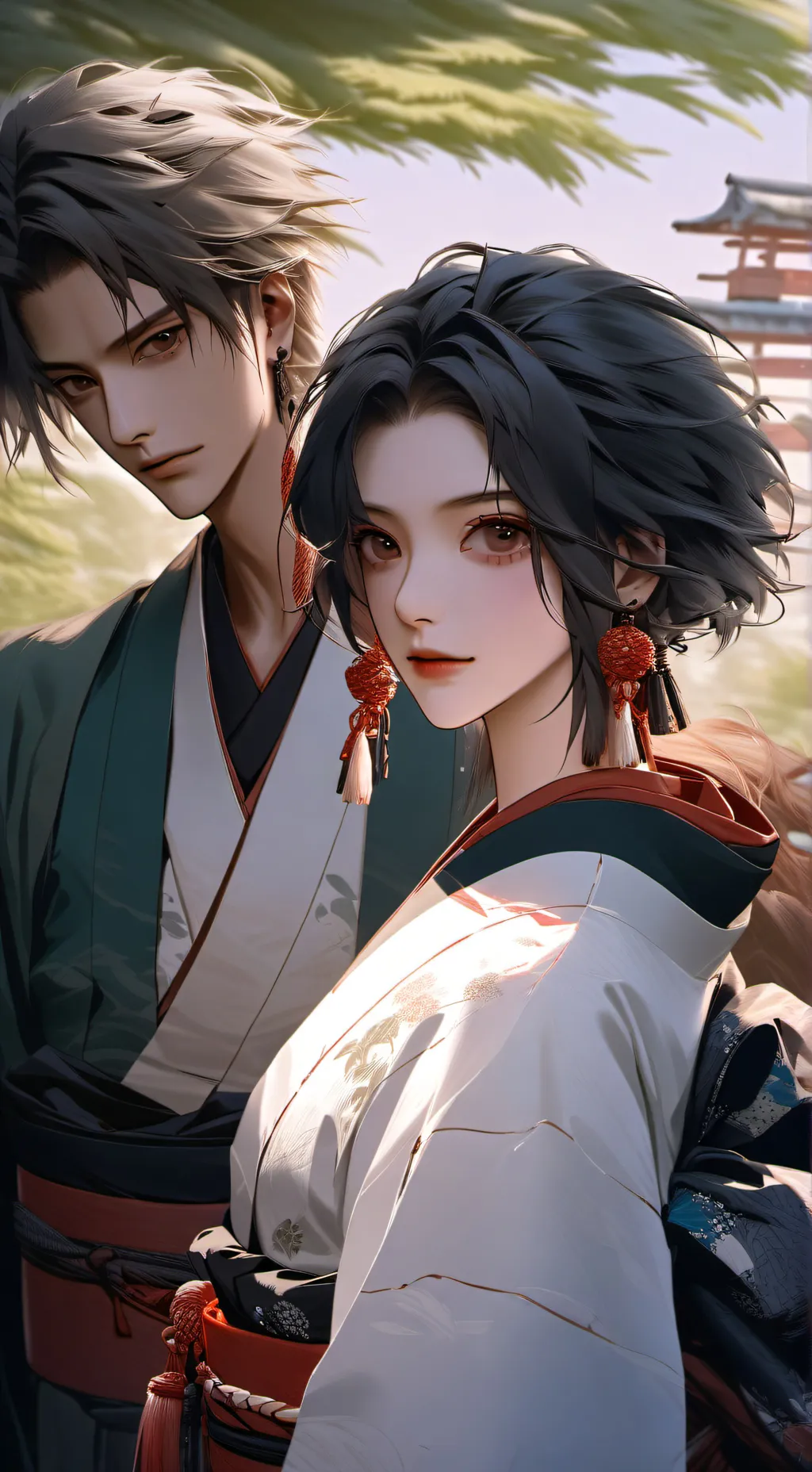 ai character: Hiki and Kugi swap background