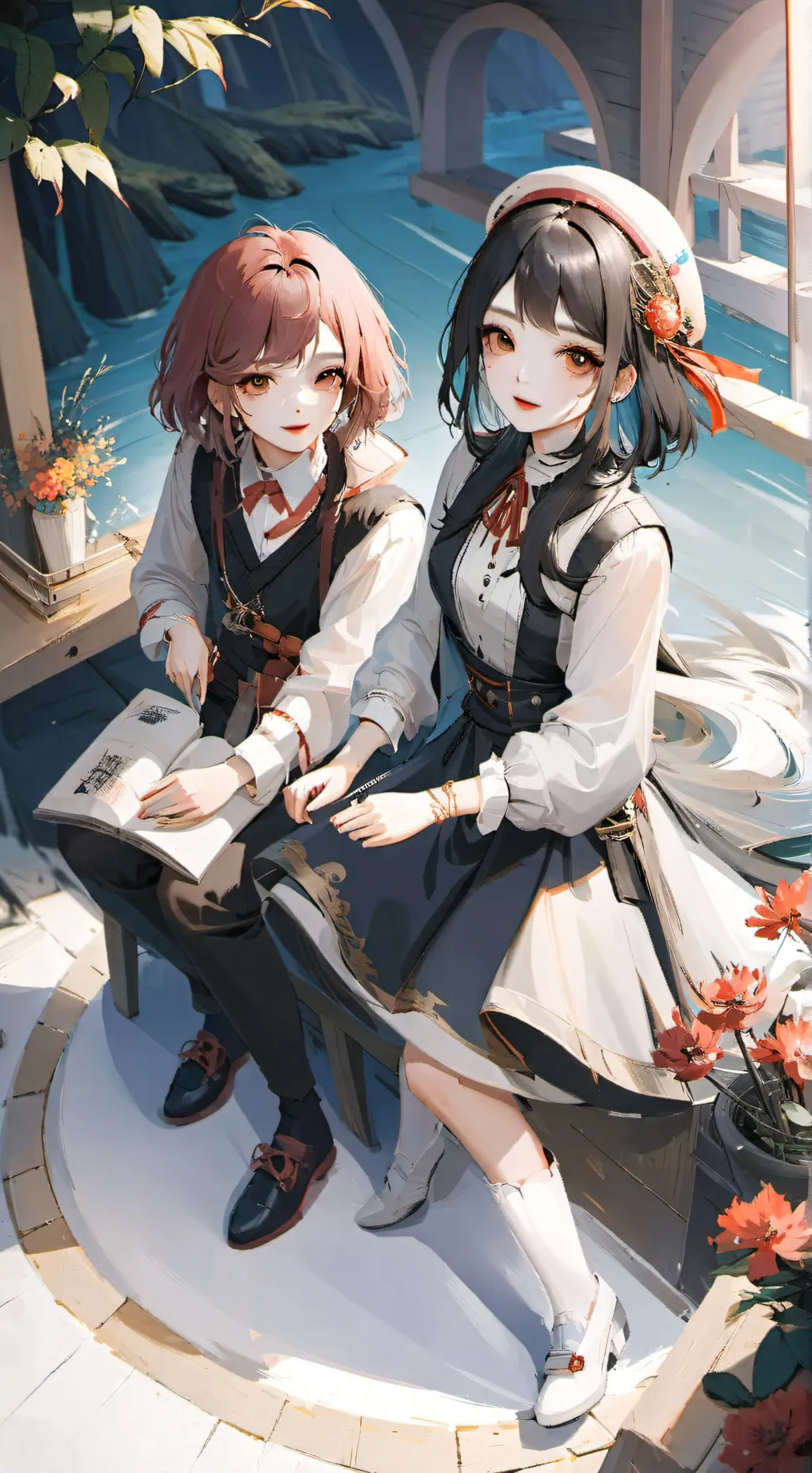 ai character: Luna y Camila background